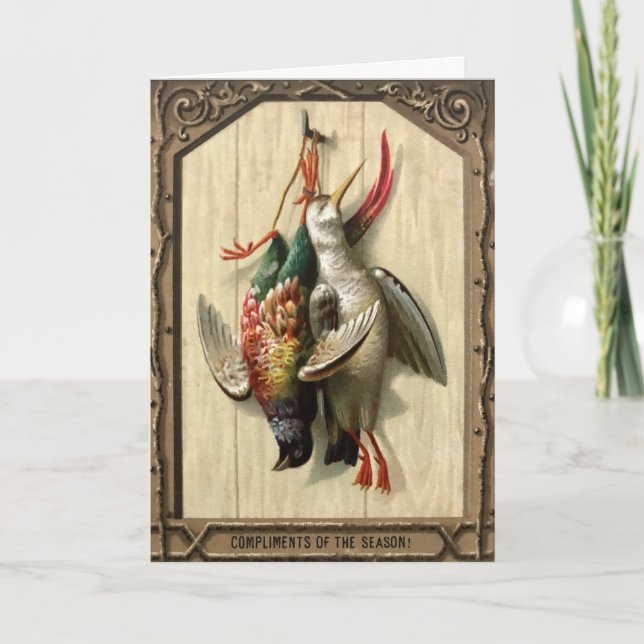 Festividades Cartão de Natal para Aves Vitorianas Mortos Vitori (Frente)