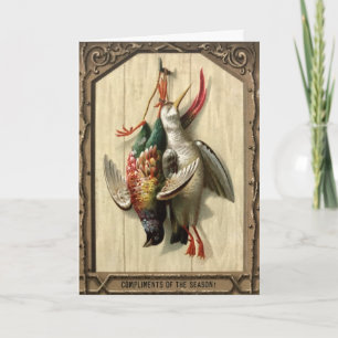 Festividades Cartão de Natal para Aves Vitorianas Mortos Vitori