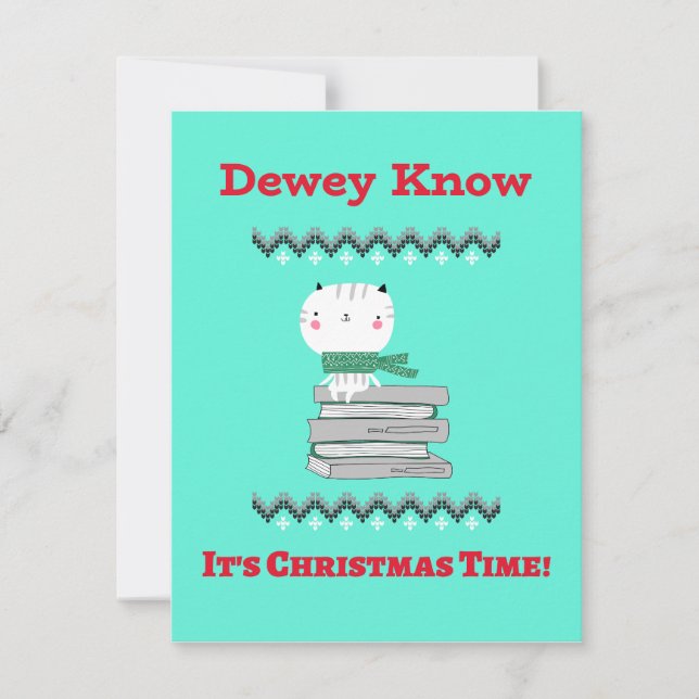 Festividades Cartão de Natal para Bibliotecários (Frente)