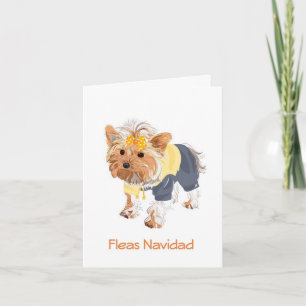 Festividades Cartão de Natal para Cachorros de Fleas Navidad