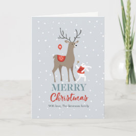 Festividades Cartão de Natal para cervejeiros e coelhos