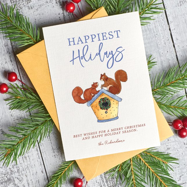 Festividades Cartão de Natal para Colagem de Fotos de Esquilos  (Criador carregado)