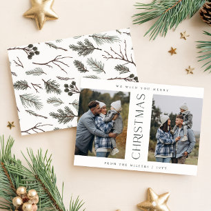 Festividades Cartão de Natal para Colagem de Fotos Simples
