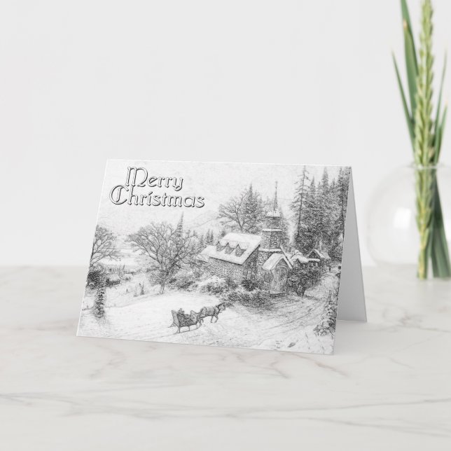 Festividades Cartão de Natal para Colorir Adulto (Frente)