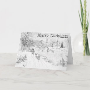 Festividades Cartão de Natal para Colorir Adulto