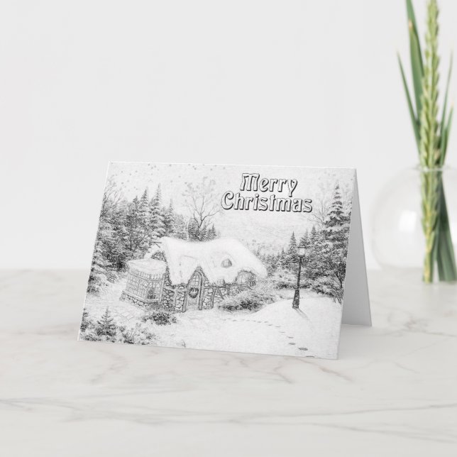 Festividades Cartão de Natal para Colorir Adulto (Frente)