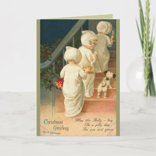 Festividades Cartão de Natal para Crianças Vintage