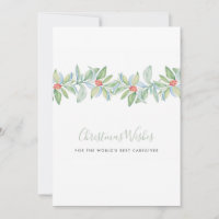 Cartão de Natal para Cuidador com Aquarela de Azev