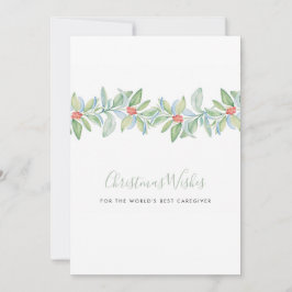 Festividades Cartão de Natal para Cuidador com Aquarela de Azev