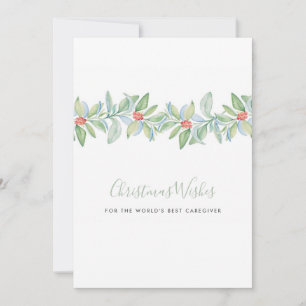 Festividades Cartão de Natal para Cuidador com Aquarela de Azev