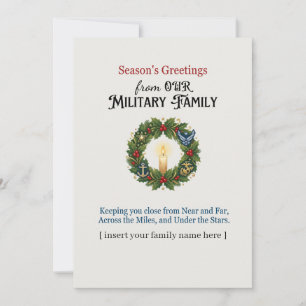 Festividades Cartão de Natal para Família Militar Cumprimentos 