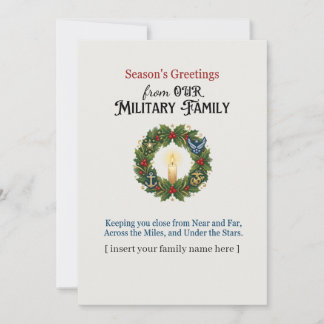 Festividades Cartão de Natal para Família Militar Cumprimentos