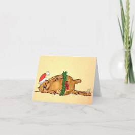 Festividades Cartão de Natal para Gato de Cartoon
