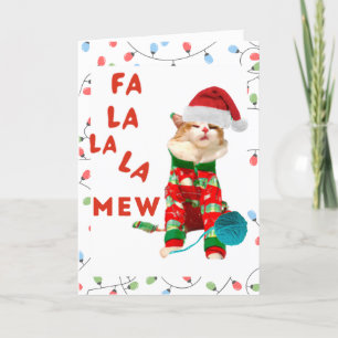 Festividades Cartão de Natal para gatos Fa la la Mew