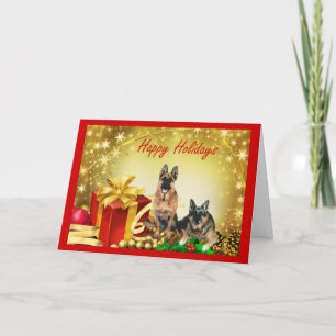 Festividades Cartão de Natal para german shepherd
