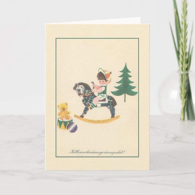 Festividades Cartão de Natal para Karácsonyi húngaro (Frente)