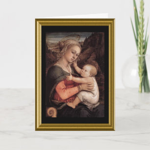 Festividades Cartão de Natal para Madonna e Criança