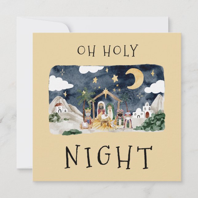 Festividades Cartão de Natal para Natividade Americano Africano (Frente)
