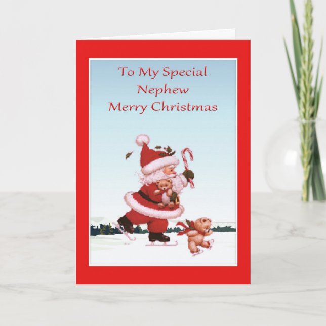 Festividades Cartão de Natal para o sobrinho (Frente)