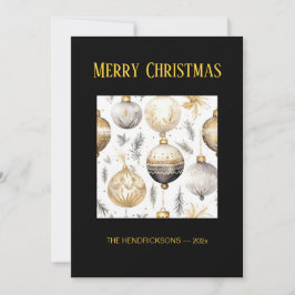 Festividades Cartão de Natal para Ornamentos Pretos Prateados D
