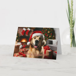 Festividades Cartão de Natal para ouro Retriever
