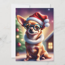 Cartão de Natal para Papais noeis Chihuahua