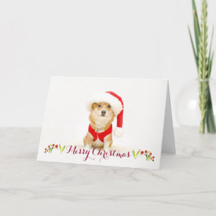 Festividades Cartão de Natal para Papais noeis Corgi DaysieMe