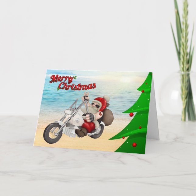 Festividades Cartão de Natal para Papais noeis de motocicletas (Frente)