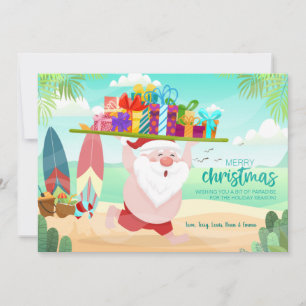 Festividades Cartão de Natal para Papais noeis de praia