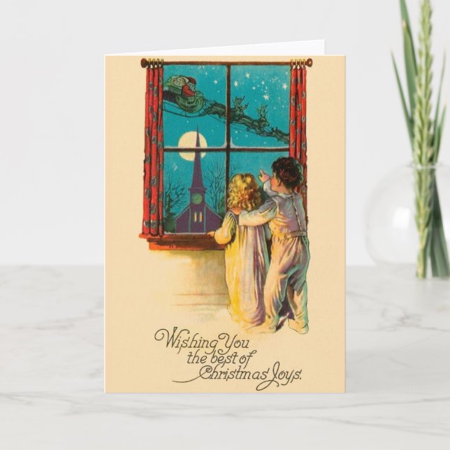 Festividades Cartão de Natal para Papais noeis Eve natais vinta (Frente)