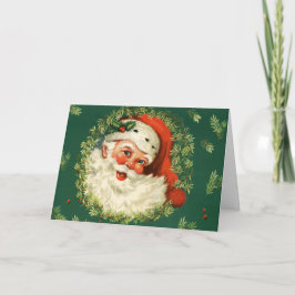 Festividades Cartão de Natal para Papais noeis Retro