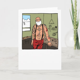 Festividades Cartão de Natal para Papais noeis tatuados