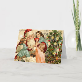 Festividades Cartão de Natal para Papais noeis Vintage