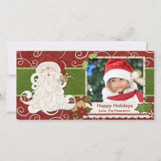 Festividades Cartão de Natal para Papais noeis Vintage