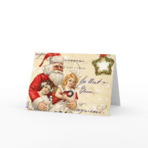 Cartão de Natal para Papais noeis Vintage