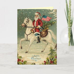 Festividades Cartão de Natal para Papais noeis Vintage