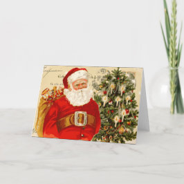 Festividades Cartão de Natal para Papais noeis Vintage