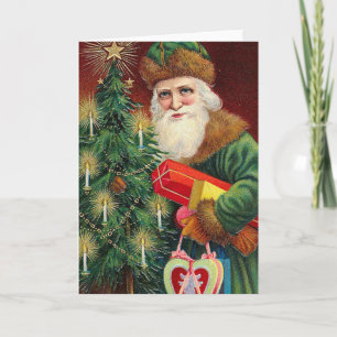 Festividades Cartão de Natal para papais noeis Vintage