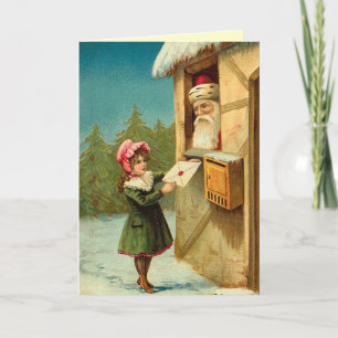 Festividades Cartão de Natal para Papais noeis Vintage