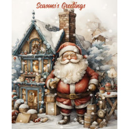 Festividades Cartão de Natal para Papais noeis Vintage