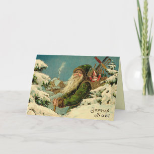 Festividades Cartão de Natal para Papais noeis Vintage