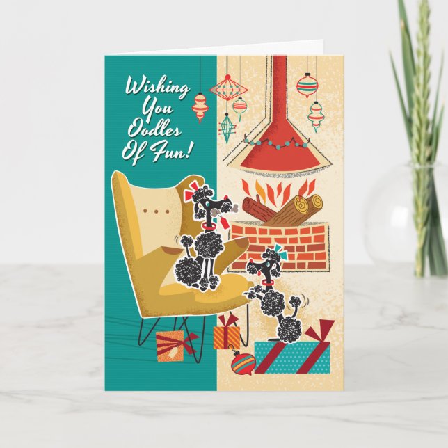 Festividades Cartão de Natal para Portas Retro (Frente)