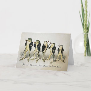 Festividades Cartão de Natal para Sapos de Fumagem Vintage