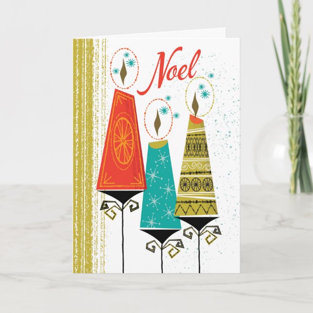 Festividades Cartão de Natal para Velas do Século médio (Frente)