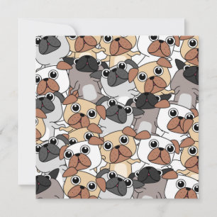 Festividades Cartão de Natal Party Pugs