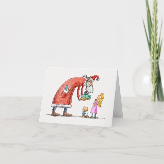 Festividades Cartão de Natal Passado Desenhado à Mão (Frente)