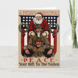 Festividades Cartão de Natal Patriótico Vintage
