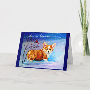 Festividades Cartão de Natal Pembroke Welsh Corgi