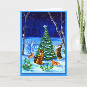 Festividades Cartão de Natal Pembroke Welsh Corgi