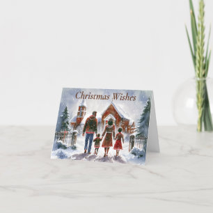 Festividades Cartão de Natal Personalizado Africano-Americano.